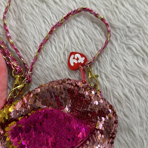TY “GILDA” SEQUIN pink sparkling flamingo purse - Picture 5 of 9